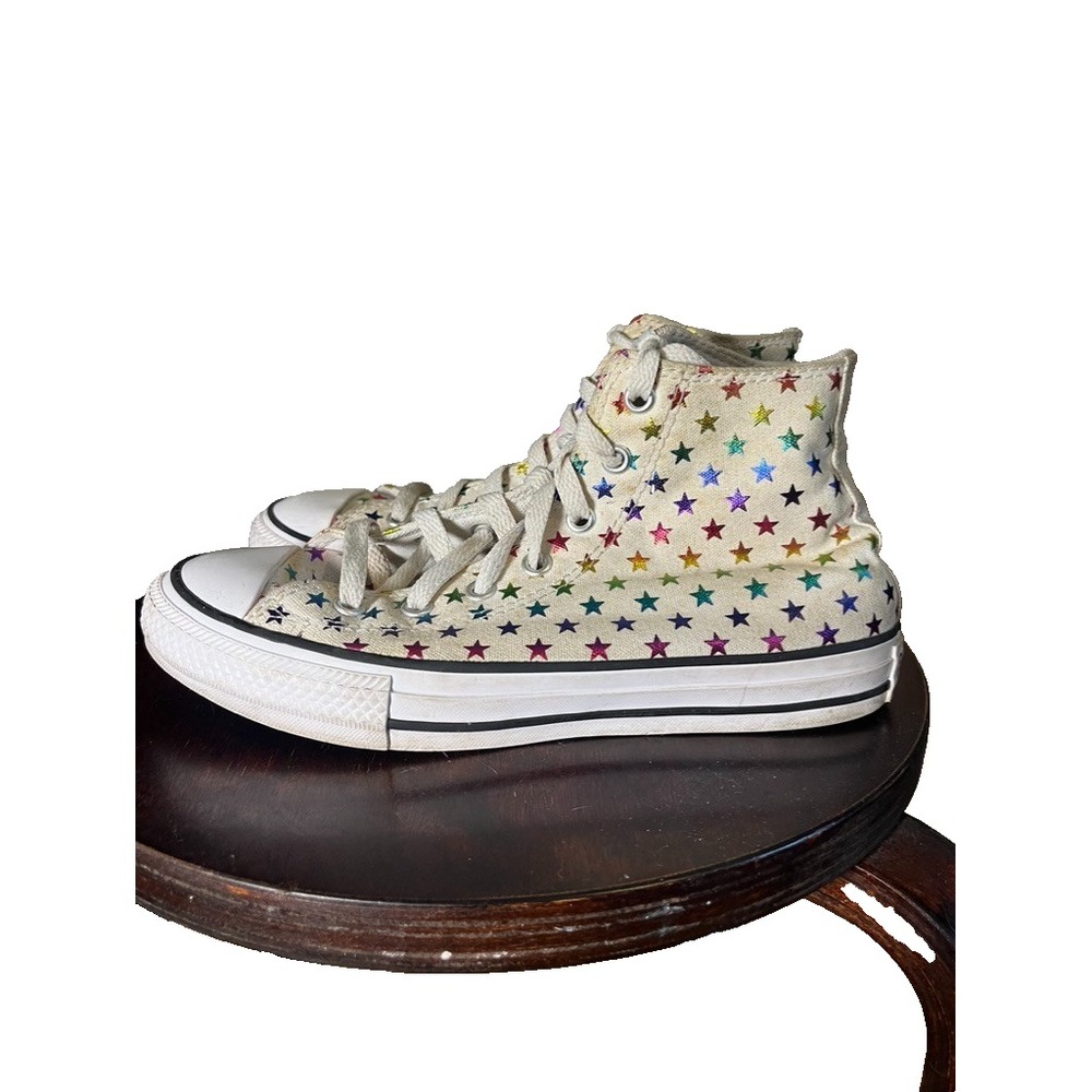 Converse Chuck Taylor All Star High Top Sneaker Metallic Rainbow Stars 4 Shiny
